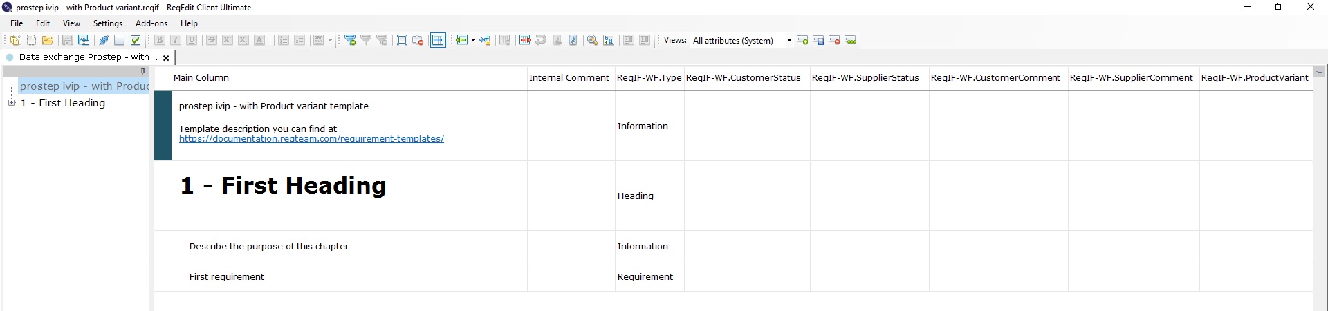 Requirement Templates – ReqEdit Documentation
