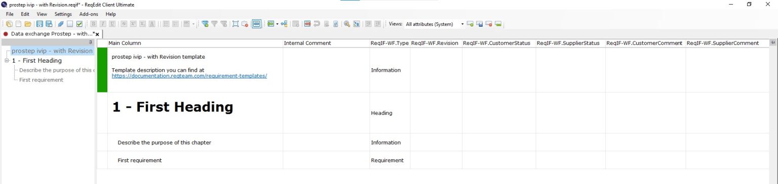 Requirement Templates – ReqEdit Documentation