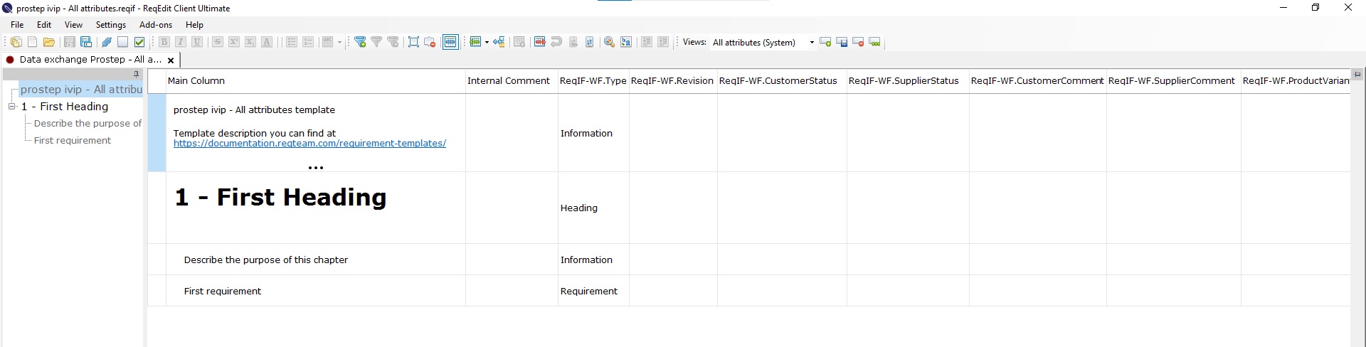 Requirement Templates – ReqEdit Documentation